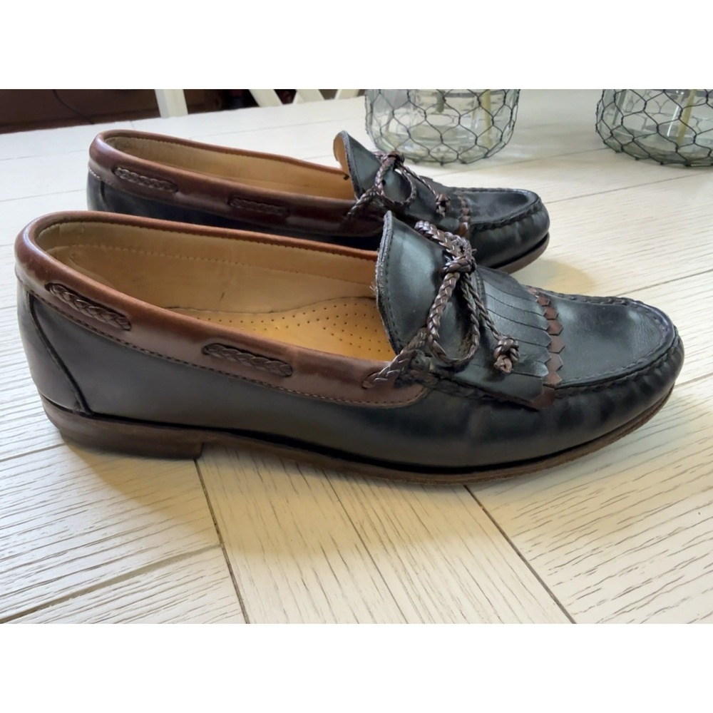 Allen Edmonds Loafers Woodstock 10.5 D Slip On Kiltie Tassel 2 Tone Shoes Preppy